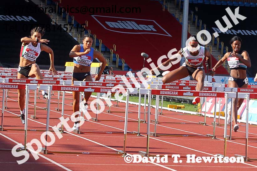 Womens 100 metres hurdles, 2019 Muller British Championships, Alexander Stadium, Birmingham. Photo: David T. Hewitson/Sports for All Pics